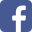 Facebook Icon: a white lowercase f with blue square background