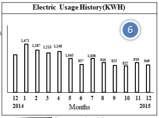 The Electricity Usage History graph provides a quick way to compare your usage from the current bill with the consumption of the previous 12 months.